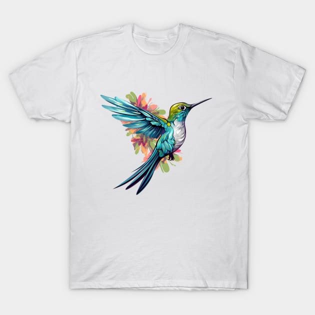 Watercolor Hummingbird T-Shirt by zooleisurelife